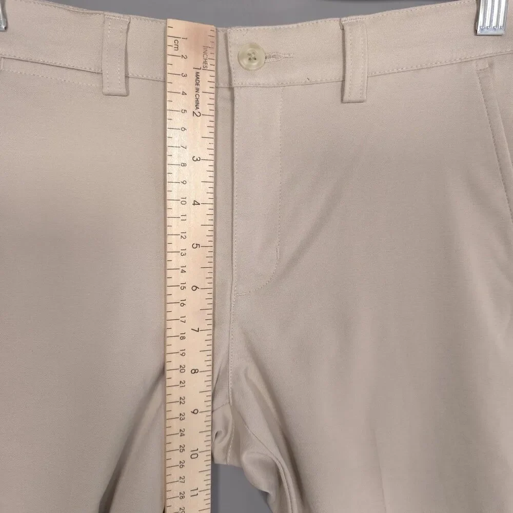 PGA TOUR Kids Boys Pants 10-12 Golf Beige Flats Front‎ Stretch Chino Casual